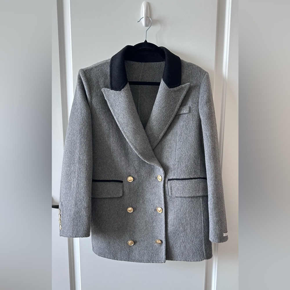 Designer Wool-Blend Double-Breasted Blazer S
NWT